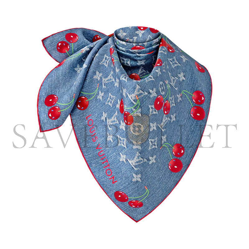 l0*is V*t0n murakami lv x tm denim cerise square 90 m96389 (90*90cm)